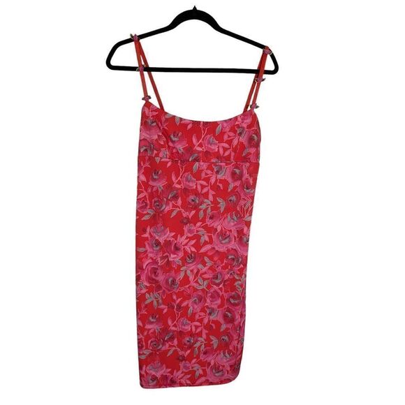 Heart Soul Red and Pink Floral Dress Junior Large - Picture 1 of 7